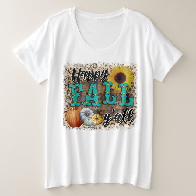 Happy Fall Pumpkin Flower Elegant (Anverso del diseño)