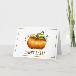 "Happy Fall" Tarjeta de saludo de calabaza