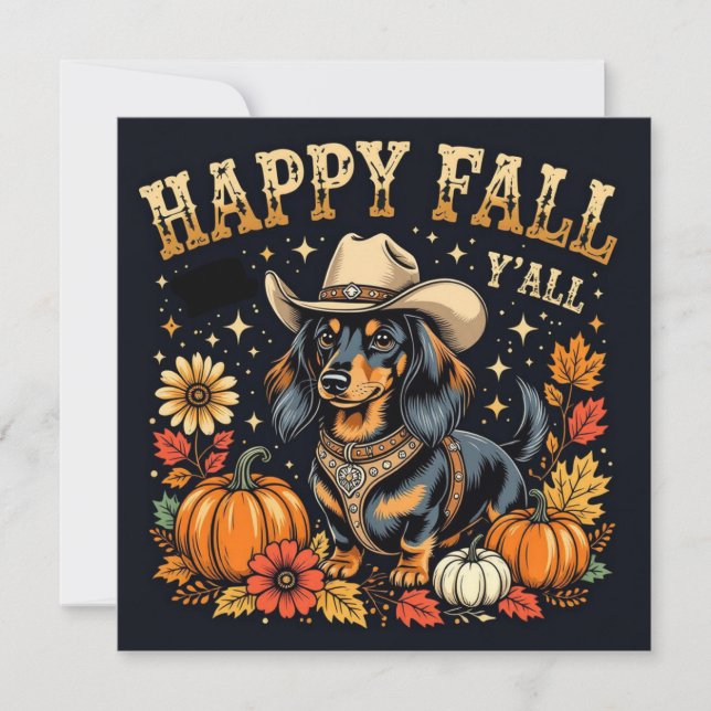 Happy Fall Y'All Dachshund (Anverso)