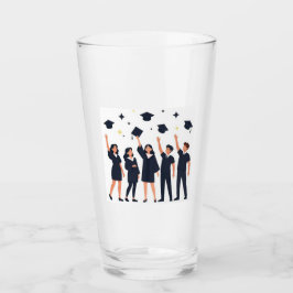 Happy Graduates Throwing Caps Celebration