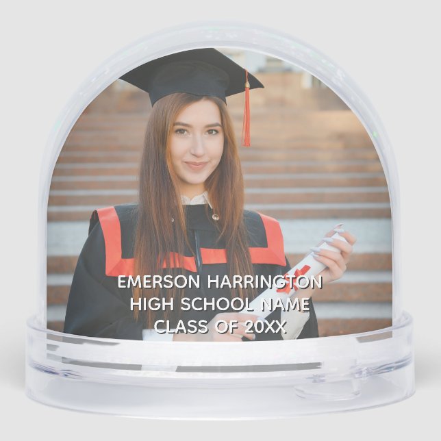 Happy Graduation Modern Script Personalized Photo (Reverso)