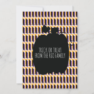 Happy Halloween Black Pumpkin Patrón geométrico