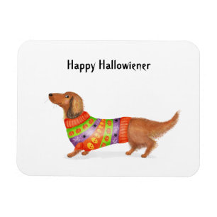 Happy Hallowiener dachshund Halloween imán