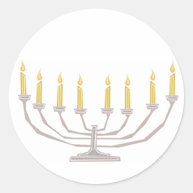Happy Hannukah Menorah Candles Card Sellos para so (Anverso)