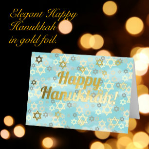 Happy Hannukkah Elegant Relieve metalizado Holiday