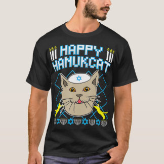Happy Hanukcat Jewish Cat Ugly Christmas Sweater