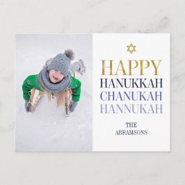 Happy Hanukkah Chanukah Holiday Photo postal