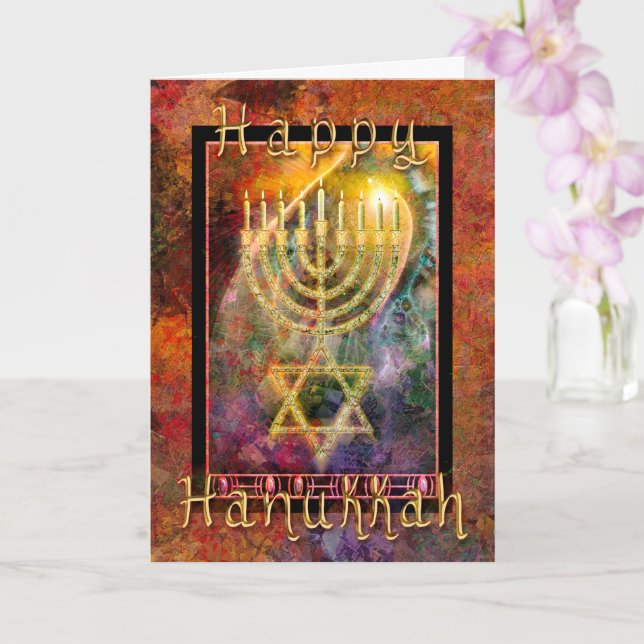 HAPPY HANUKKAH Festival de la Tarjeta de Luces (Orquídea)