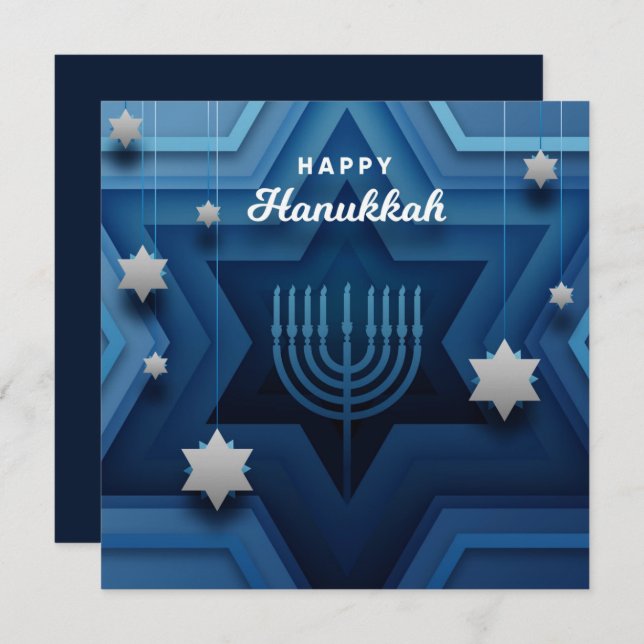 Happy Hanukkah Menorah Card (Anverso / Reverso)