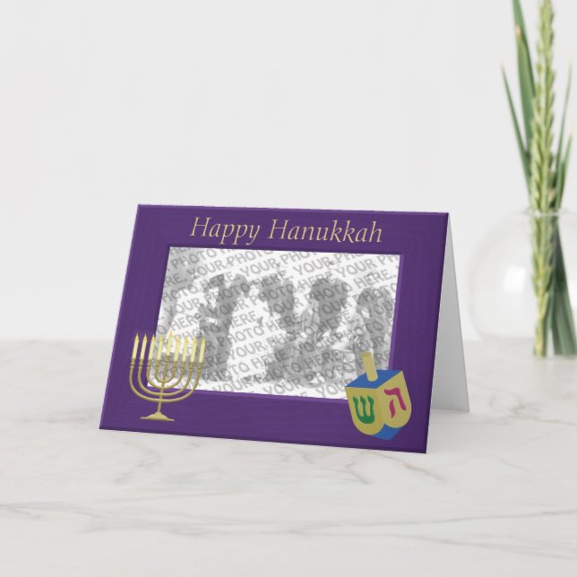 Happy Hanukkah Photo Frame Tarjeta de felicitación (Anverso)