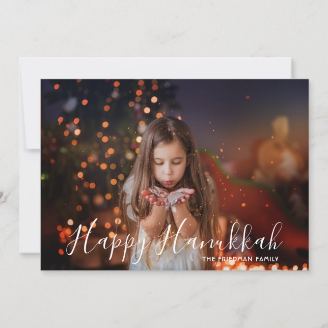 Happy Hanukkah Photo Personalized Name (Anverso)