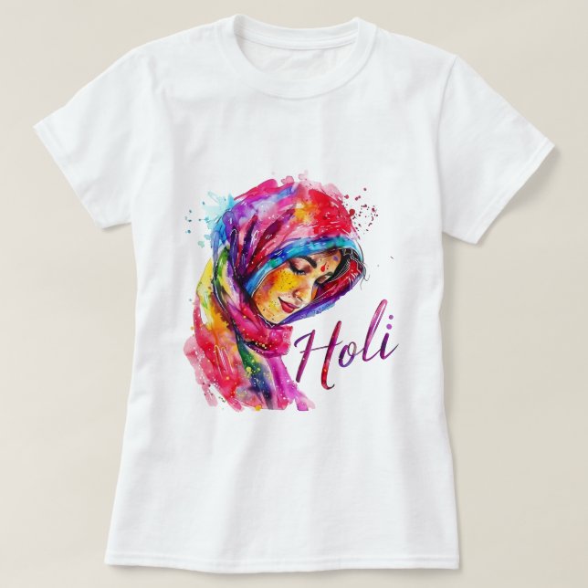 Happy Holi Color Splash Women’s Top (Diseño del anverso)