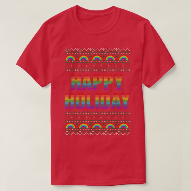 Happy Holiday Ugly Christmas Sweater T  (Diseño del anverso)
