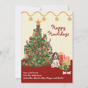 Happy Holidays Brown Cocker Spaniel Tree Presenta