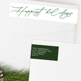 Happy Holidays Festious Green Return Address