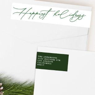Happy Holidays Festious Green Return Address