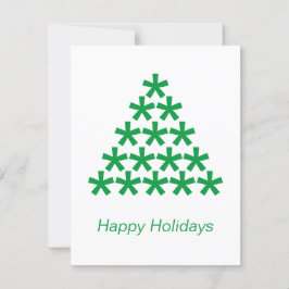 Happy Holidays Green Stars Christmas Tree card