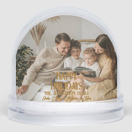 Happy Holidays Modern Script Personalized Photo