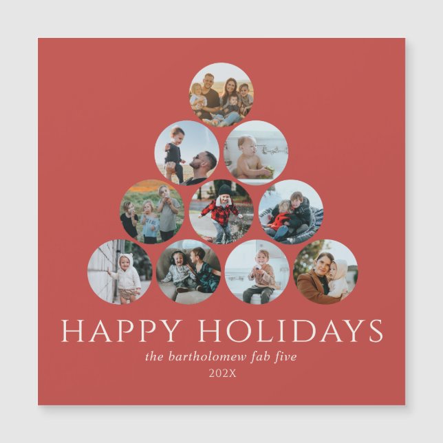 Happy Holidays Photos Refrigerator Magnet (Anverso)