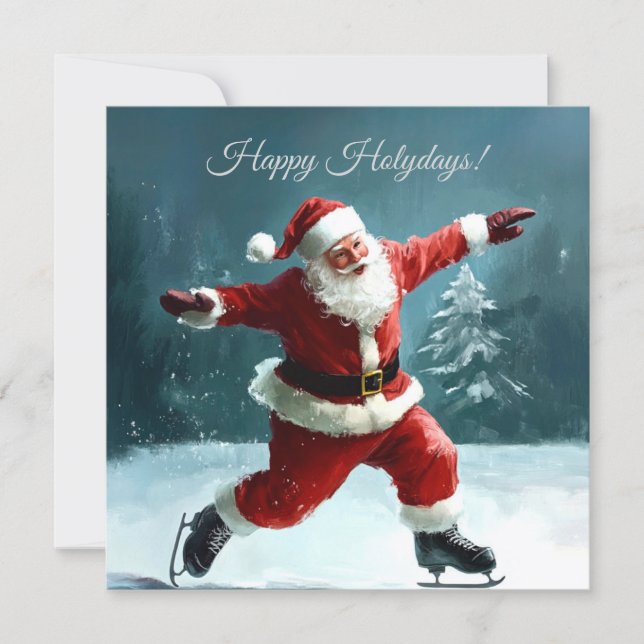Happy Holidays Santa Claus card. (Anverso)
