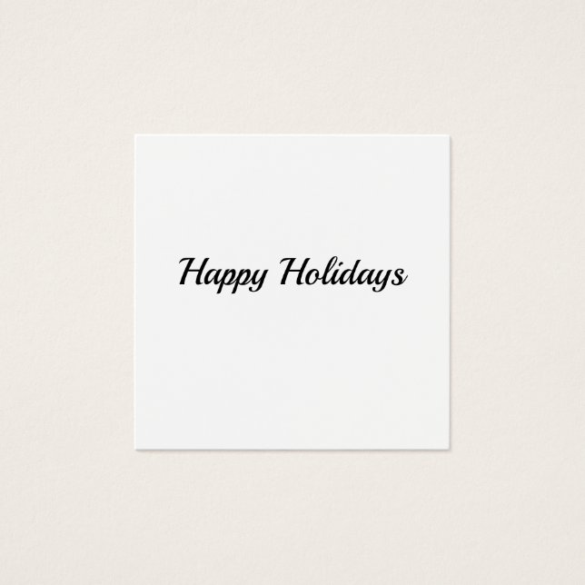 happy holidays simple minimal square gift tag (Anverso)