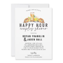 Happy Hour Couples Shower Wedding Ducha Invitación