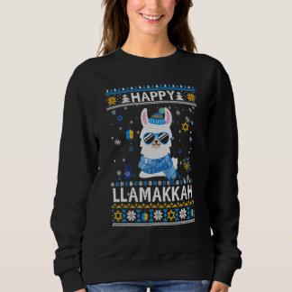 Happy Llamakkah Llama Ugly Hanukkah Ugly Sweater