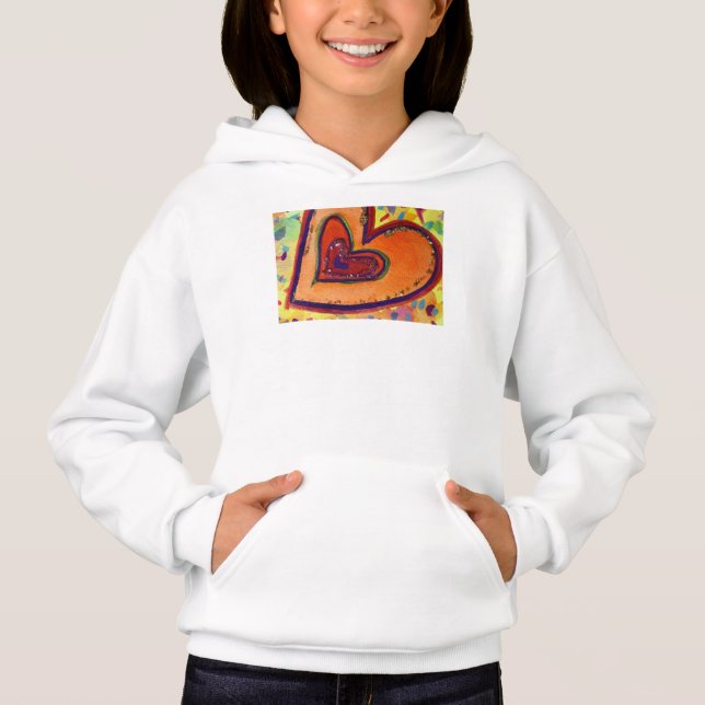 Happy Love Hearts Art Hoodie Sweatshirt (Anverso)