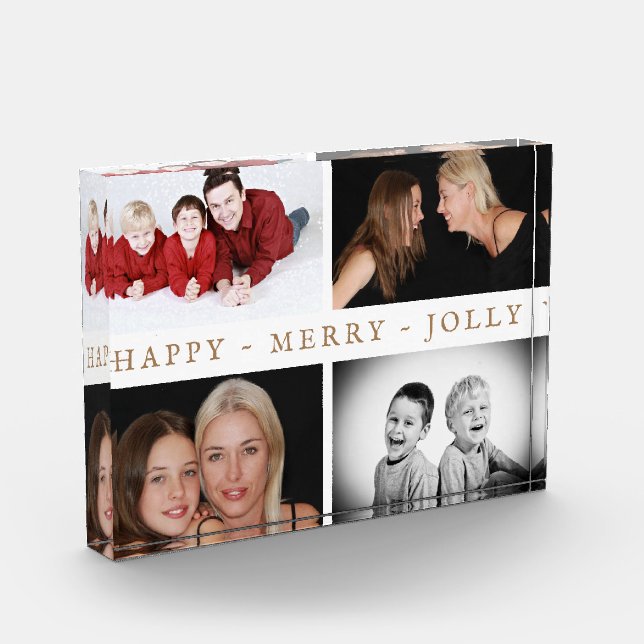 Happy Merry Jolly Family 4 Collage de fotos Block (Izquierda)