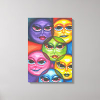 Happy Moon Faces Fantasy Original Arte celeste