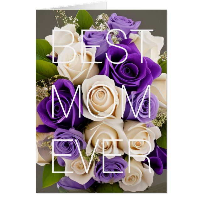 Happy Mother's Day Card Purple Rosas Floral (Frente)
