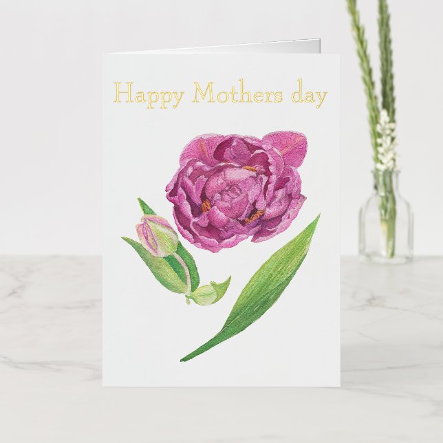 Happy Mothers day flower Folded Foil Holiday Card (Flor)