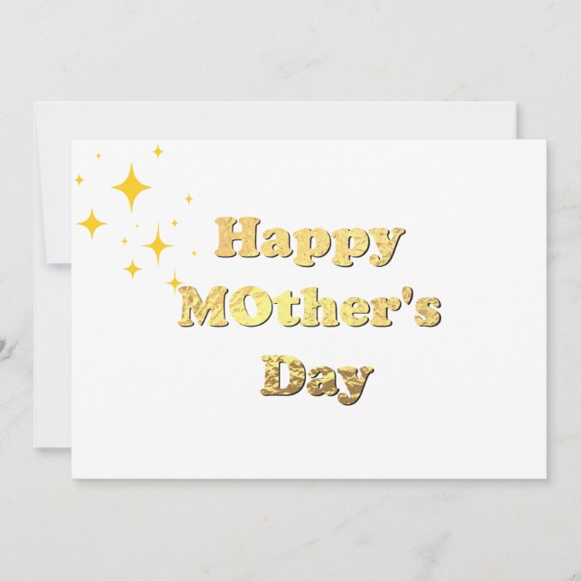 Happy mothers day. Gold simple script calligraphy  (Anverso)