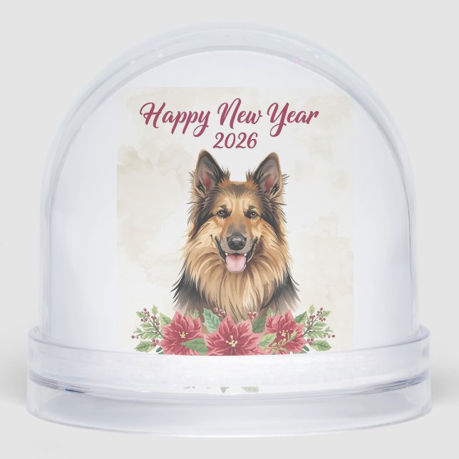 Happy New Year 2026 Dog Snow globe Gift (Anverso)