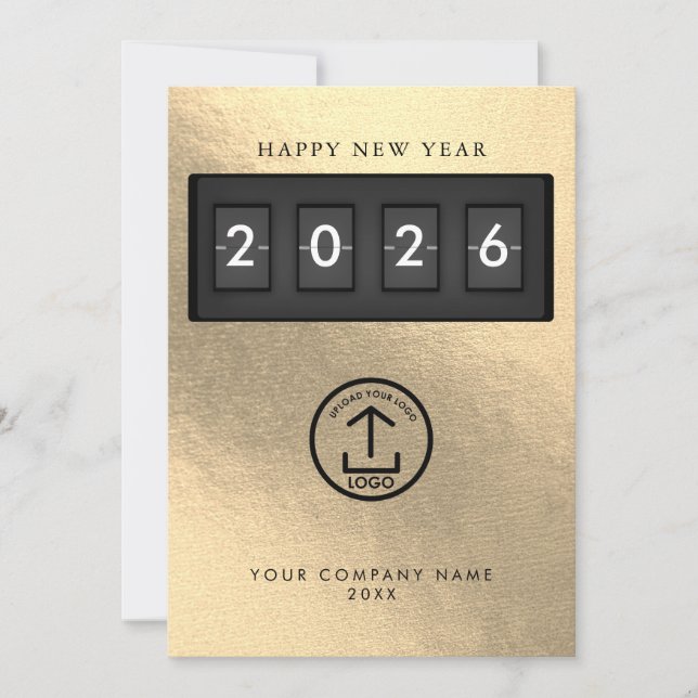 Happy New Year Corporate Business Logo Gold (Anverso)