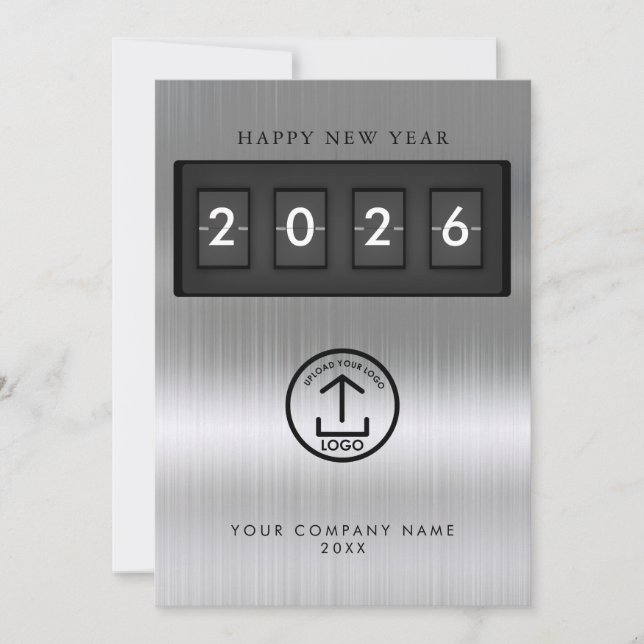 Happy New Year Corporate Business Logo Metallic (Anverso)