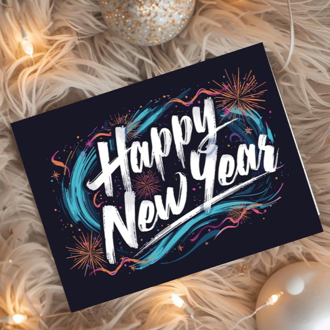 Happy new year holiday elegant Flat Card (Subido por el creador)
