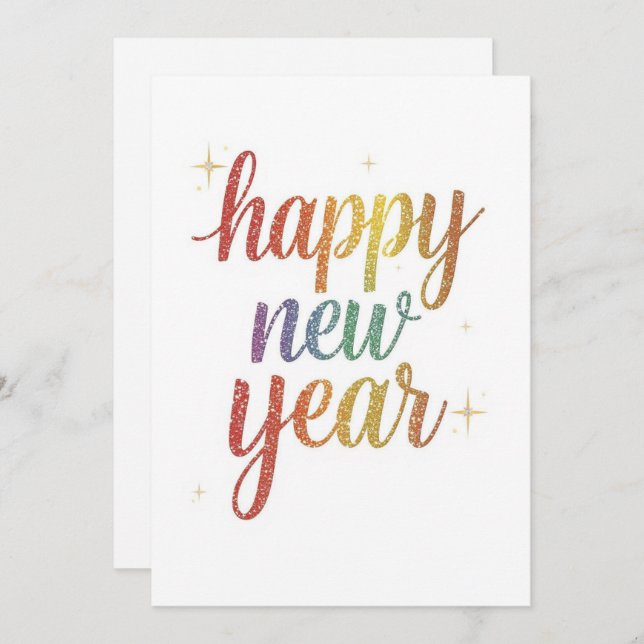 Happy new year holiday elegant Flat Card (Anverso / Reverso)