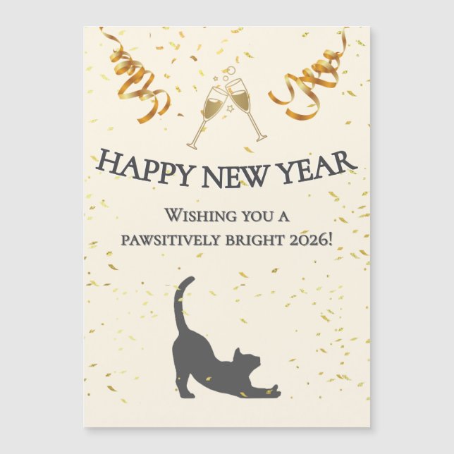 Happy New Year Magnetic Greeting Card (Anverso)