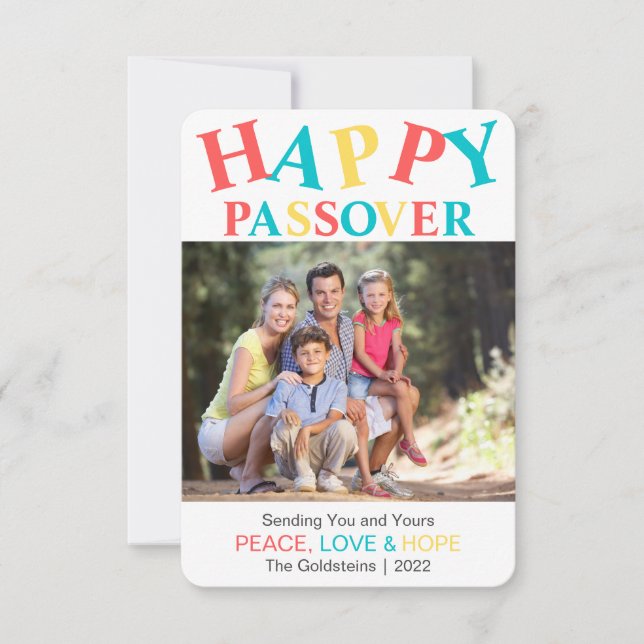 Happy Passover Personalized Colorful Photo 2022 (Anverso)