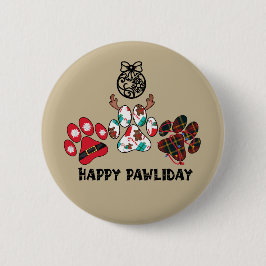 Happy Pawliday - botón de vacaciones para Navidade