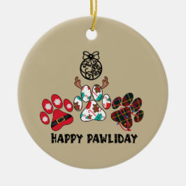 Happy Pawliday - Ornamento cerámico de vacaciones