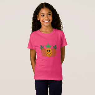 Happy Pineapple Design - Chica Fine Jersey T-Shir