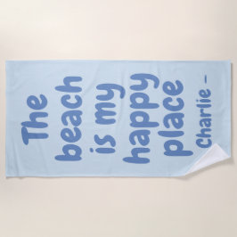 Happy Place nombre personalizado toalla de playa