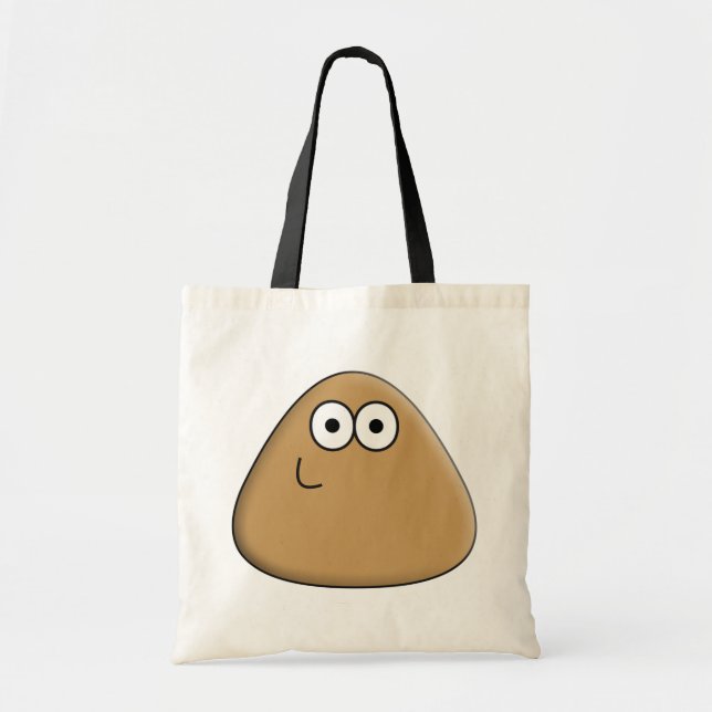Happy Pou - Bolsa de tela de Tote reutilizable (Frente)