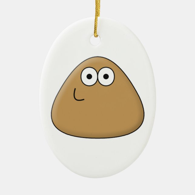 Happy Pou - Ornamento oval (Frente)
