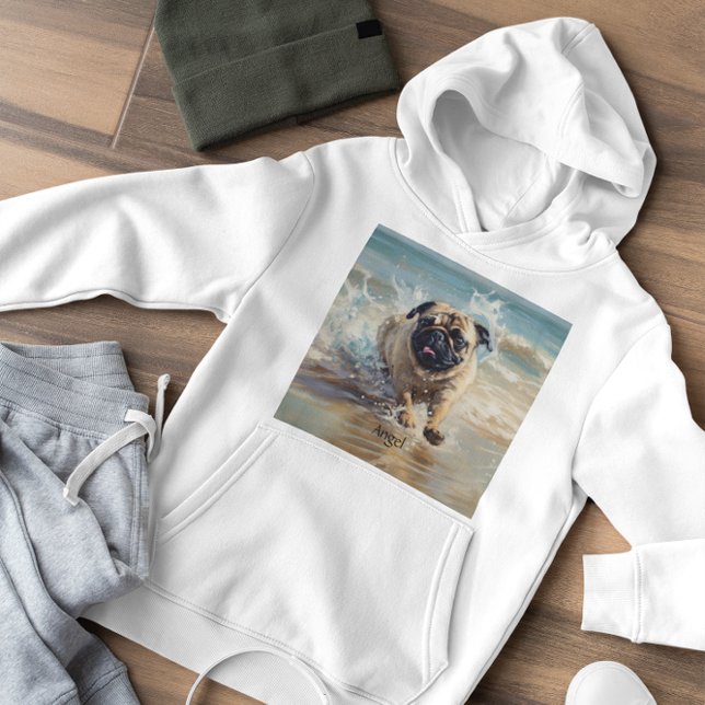 Happy Pug en la Playa personalizable (Subido por el creador)