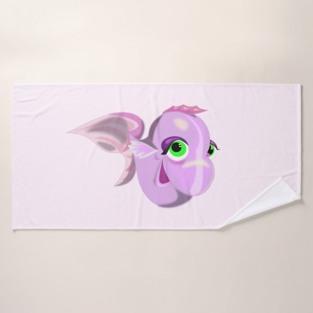 Happy Purple Fish Funny Bath Toalla (Toalla de baño)