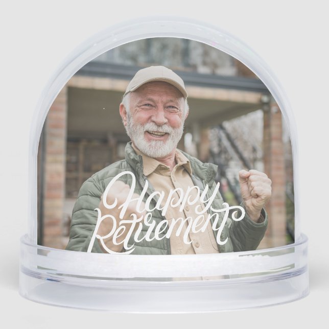 Happy Retirement Modern Script Personalized Photo (Anverso)