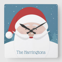 Happy Santa personalizada nombre relojes de pared